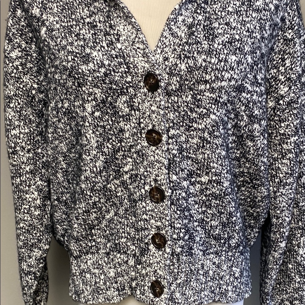 J. Crew Black and White Cardigan Sweater - Picture 5 of 7